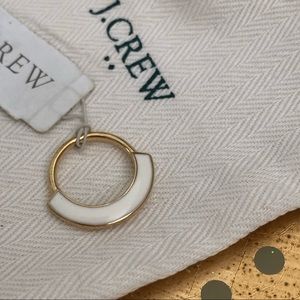 J Crew White & Gold Enamel Ring